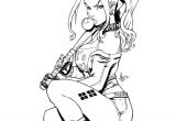 Coloriage Harley Quinn Suicid Squad Harley Quinn Chewing Bubble Gum Suicide Squad Coloring Pages for