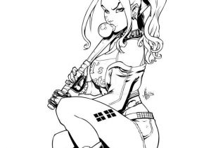 Coloriage Harley Quinn Suicid Squad Harley Quinn Chewing Bubble Gum Suicide Squad Coloring Pages for
