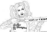 Coloriage Harley Quinn Suicid Squad Harley with Bat Suicide Squad Coloring Pages Printable