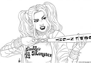 Coloriage Harley Quinn Suicid Squad Harley with Bat Suicide Squad Coloring Pages Printable