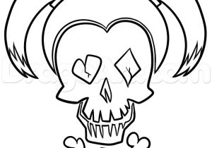 Coloriage Harley Quinn Suicid Squad Step 6 Draw Suicide Squad Harley Quinn Skull