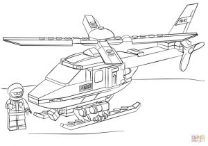 Coloriage Hélicoptère Police Lego Police Helicopter Coloring Page