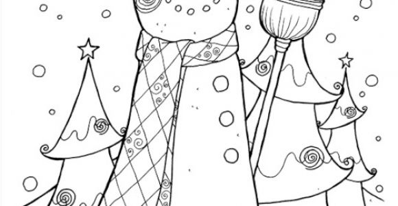 Coloriage Homme De Neige Coloriage Bonhomme Neige