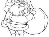 Coloriage Hotte De Noel Un Joyeux Père Noël Avec Sa Hotte Sur Le Dos à Colorier