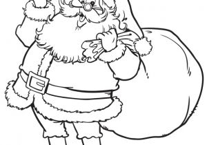 Coloriage Hotte De Noel Un Joyeux Père Noël Avec Sa Hotte Sur Le Dos à Colorier