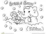 Coloriage Hygiène Corporelle Bubble Bath Coloring Page Count them Up How Many Bubbles Can You