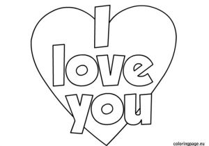 Coloriage I Love You Coloriage I Love You Simple Dessin Gratuit à Imprimer