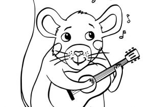 Coloriage Instrument De Musique. Hugolescargot Dessin   Colorier D Une souris Jouant De La Guitare