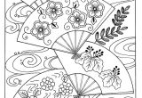 Coloriage Japonais à Imprimer eventails Japonais Japon Coloriages Difficiles Pour