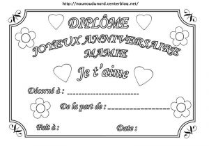 Coloriage Joyeux Anniversaire Maman Diplome Coloriage Anniversaire Divers