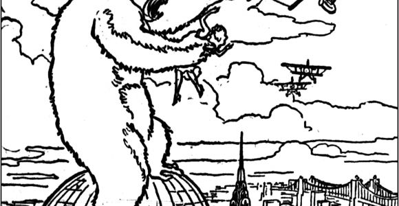 Coloriage King Kong A Imprimer 15 Pi¨ce Préférée Coloriage Godzilla Image