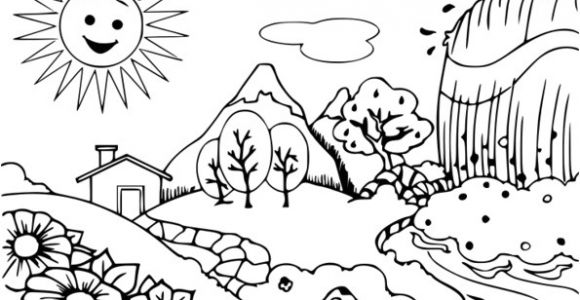 Coloriage La Nature Au Printemps Coloriage La Nature Au Printemps
