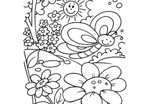 Coloriage La Nature Au Printemps Coloriage Nature Printemps soleil Fleurs Jecolorie