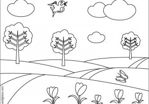 Coloriage La Nature Au Printemps Coloriage Paysage Printemps Dessin