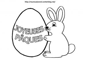 Coloriage Lapin Avec Oeuf De Paques Dessin D Un Lapin Facile