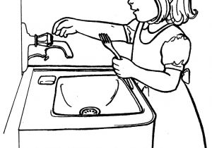 Coloriage Lavage Des Mains Enfant Qui Se Lave Coloriage