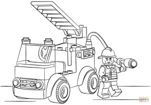 Coloriage Lego Ambulance Lego Fire Truck Coloring Page