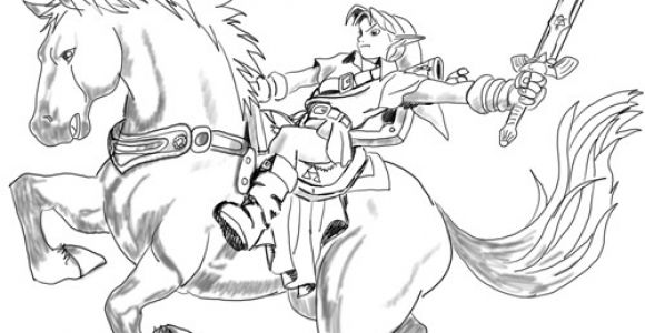 Coloriage Link Et Epona Coloriages   Imprimer Zelda Numéro 1684