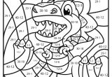 Coloriage Magique Animaux De La Mer Un Mini T Rex   Colorier tout En Apprenant La soustraction