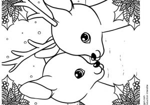 Coloriage Magique Biche Coloriage Des Vacances De No L Un Cerf Et Une Biche Dans La Neige