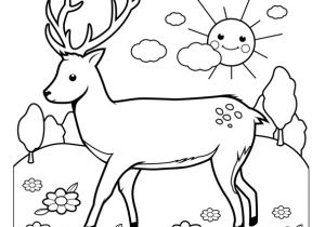 Coloriage Magique Biche Dessin   Colorier De Cerf Dans Un Joli Paysage Bucolique