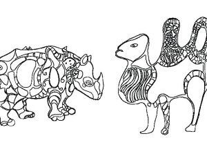 Coloriage Magique Chameau Coloriage Adulte Niki De Saint Phalle Rhinoceros Et Chameau 5