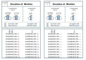Coloriage Magique Double Cp Maths 2 Ce1 Doubles Et Moitiés La Classe Des Ce De