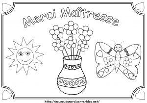 Coloriage Maitresse D école Coloriage Merci Maîtresse