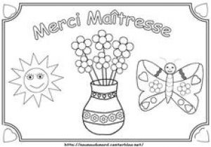 Coloriage Maitresse Decole Gratuit Une Jolie Carte "merci Ma Tresse"   Télécharger Gratuitement