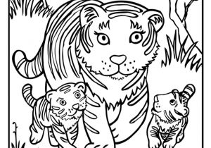 Coloriage Maman Et Bébé Animaux Dessin Colorier D Une Maman Tigre Et De Ses Tigreaux