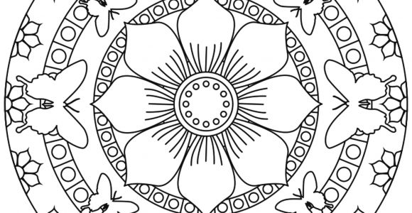 Coloriage Mandala Fleur Et Papillon Mandala Papillons Et Fleurs Mandalas Coloriages