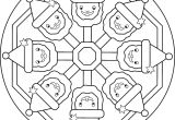 Coloriage Mandala Pere Noel Coloriage Mandala Pere Noel Facile Enfant Jecolorie