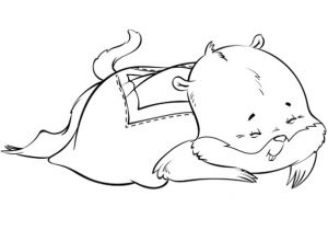 Coloriage Marmotte Rigolote Coloriage Marmotte Endormie En Ligne Gratuit   Imprimer