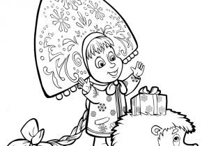 Coloriage Masha A Imprimer Gratuit Coloriage Masha Et Michka Offre Un Cadeau A Hedgehog Jecolorie