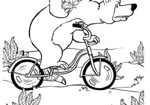 Coloriage Masha Et Michka Anniversaire Coloriage Masha Et Michka Sur Le Vélo Dessin Gratuit   Imprimer