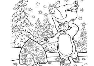 Coloriage Masha Et Michka Noel Coloriage De Masha Et Michka Dessin Ours A Colorier   Colorier