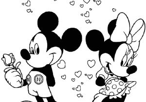 Coloriage Mickey Et Minnie Amoureux Coloriage St Valentin Mickey Est Amoureux De Minnie Dessin