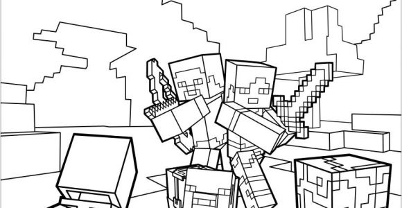 Coloriage Minecraft Blaze Fight All the Mobs Coloring Page On Minecraft Video Game More