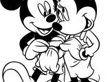 Coloriage Minni Mickey Mouse and Minnie Hand In Hand
