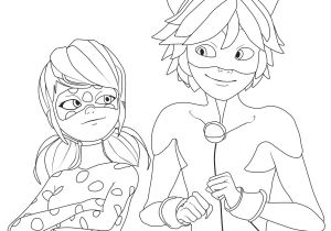 Coloriage Miraculous Et Chat Noir Print Miraculous Ladybug and Cat Noir Very Happy Coloring