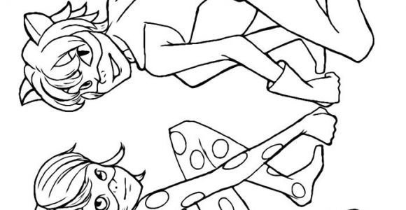 Coloriage Miraculous Ladybug Et Chat Noir Ladybug and Cat Noir Coloring Pages to and Print for Free