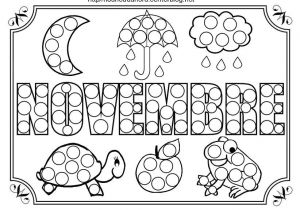 Coloriage Mois Juin Maternelle Mois De Novembre   Colorier   Gommettes
