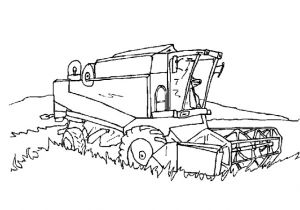 Coloriage Moissonneuse Batteuse à Imprimer Coloriage Tracteur Avec Pelle Et Remorque