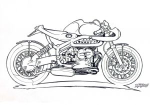 Coloriage Moto Bmw Les Mondes De Dibi Archive Du Blog Bmw Café Racer   Colorier…