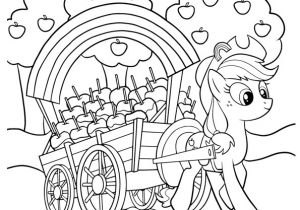 Coloriage My Little Pony Equestria Girl A Imprimer A Colorier Un Dessin Du Pony Applejack Entrain De Tirer Une