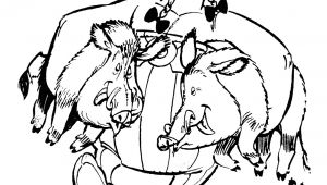 Coloriage Obelix Sanglier Obélix Rentre De La Chasse Avec 2 Sangliers