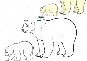 Coloriage Ours Banquise Coloriage Ours Polaire M¨re Avec son Bébé — Image Vectorielle Ya