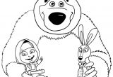 Coloriage Ours Michka Coloriage De Masha L Ours Michka Et Le Lapin