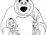 Coloriage Ours Michka Coloriage De Masha L Ours Michka Et Le Lapin