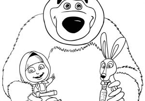 Coloriage Ours Michka Coloriage De Masha L Ours Michka Et Le Lapin